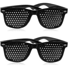 2er-Set Lochbrillen zur Sehverbesserung, Schwarz, Unisex, ergonomisch, leicht und wiederverwendbar