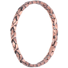 Kupfernes Magnetarmband mit X-förmigen Gliedern für Damen, Schmuck für Handgelenk und Knöchel, elegant und bequem