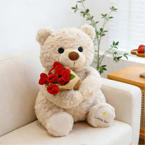 Weiches Kuscheltier mit Blumen, romantisches und herzergreifendes Design, Geschenk für Mutter, Freundin oder Ehefrau 1