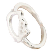 Ring van sterling zilver 925 met kattenoor, open staart en klauwmotief, elegant en verfijnd