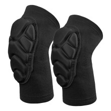 Polyester kniebrace met hoge elasticiteit, ademend en stootbeschermend voor basketbal en sport, zwart