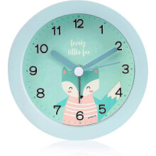 Kinderwekker met stil uurwerk en schattige nachtblauwe vos, voor slaapkamer, nauwkeurig en eenvoudig te gebruiken