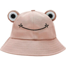 Frosch-Bucket-Hut für Damen, sommerlich, faltbar und atmungsaktiv, für Outdoor-Aktivitäten