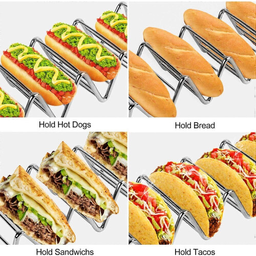 Wellenförmiger Edelstahl-Halter für harte oder weiche Sandwiches, 2er-Set für die Küche 2
