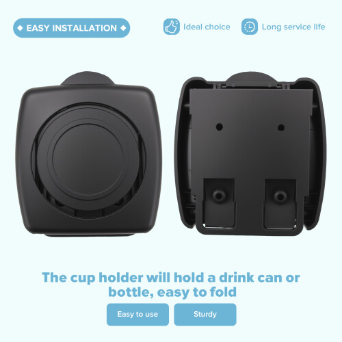Black Plastic Folding Car Truck Drink Cup Can Bottle Holder Stand 2