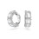 Silver Plated Rectangular Cut CZ Huggie Earrings, Chic Glam Design  5654557 1