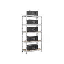 Heavy Duty Metal Storage Shelf - Steel - Silver - Adjustable Shelves, Supports up to 875 kg