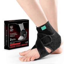 Férula ajustable para pie caído con doble placa de apoyo, ligera, ortesis AFO para recuperación de ictus y esclerosis mú
