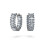 Silver Plated Double Row Baguette CZ Huggie Earrings, Chic Glam Design  5658650 1