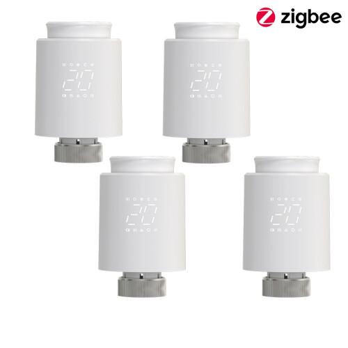 Tuya Intelligentes Heizkörperthermostatventil, Zigbee 3.0, Sprachsteuerung, 4PCS