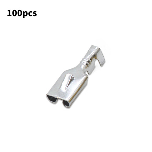 (Silver 6.3mm)Electronics Tinned Copper Spade Terminal Connectors Applications Automotive