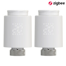 Thermostat intelligent pour radiateur Zigbee 3.0, tête thermostatique connectée Tuya, avec 2 pièces