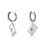 Silver Plated Pave CZ Huggie Earrings with Envelope Drop, Chic Romantic Design  5665864 1