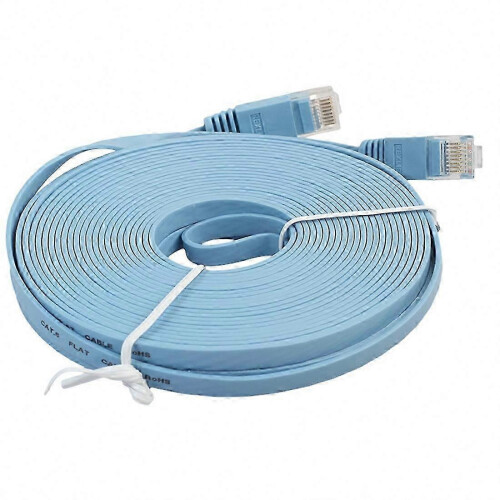 Ethernet Network LAN Cable 8m, CAT6 Ultra-Thin Flat RJ45 Patch Lead 1