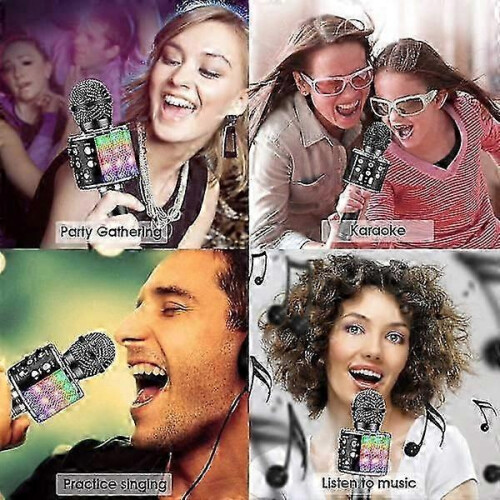 Bluetooth 4-in-1 Karaoke Wireless Microphone with LED Lights, Portable Microphone 1