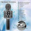 Bluetooth 4-in-1 Karaoke Wireless Microphone with LED Lights, Portable Microphone 4
