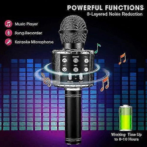 Bluetooth 4-in-1 Karaoke Wireless Microphone with LED Lights, Portable Microphone 2
