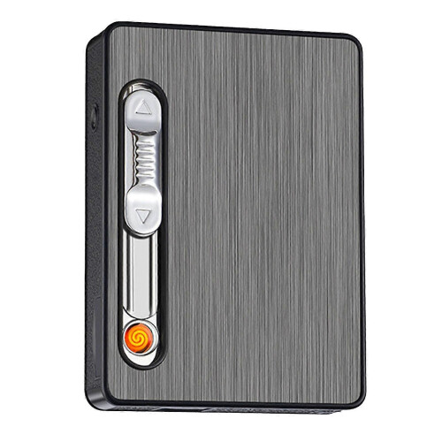 10 pack thick cigarette box lighter, 2-in-1 LED light, USB charging cigarette lighter, lighter