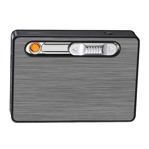 10 pack thick cigarette box lighter, 2-in-1 LED light, USB charging cigarette lighter, lighter 1