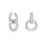 Silver Plated Interlocking Ring Pave CZ Huggie Earrings, Chic Bold Design  5671807 1