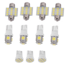 11 Pcs White LED Lights Interior for T10 & 31mm Map Dome License Plate Lamp