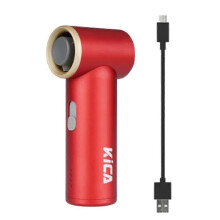 KiCA Jet Fan Mini - Portable Turbo Air Blower, Rechargeable 13-Hour Battery, Ideal for BBQ & Electronics Cleaning Red