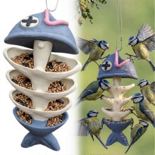 Fish Bone Shape Bird Feeder - Hanging Bird Feeder, Durable Mesh Feeding With Cage Design,Terrace Tree Lawn Balcony Patio Yard Outdoor G