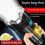 4-core Super Bright Flashlight LED Torch Strong Light USB Rechargeable Outdoor Multi-Function Lamp Camping COB Light 4