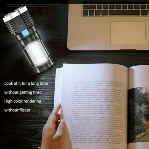 4-core Super Bright Flashlight LED Torch Strong Light USB Rechargeable Outdoor Multi-Function Lamp Camping COB Light 2