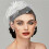 Voile de Mariée avec Fleurs et Plumes, Accessoire de Coiffure Violet 4