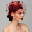 Voile de Mariée avec Fleurs et Plumes, Accessoire de Coiffure Violet 5