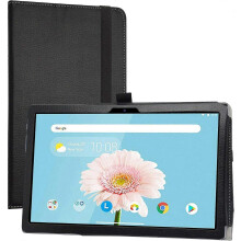 Étui folio en cuir PU pour tablette Teclast P20HD et M40 (10,1 pouces) - Fonction support - Coque rigide noire