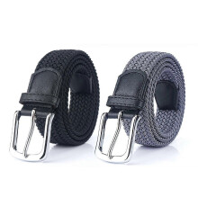 Cintura elastica intrecciata in tela, set da 2 pezzi, multicolore, regolabile per uomo e donna