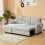 L Sofa Bed, with Storage - Light Grey 4