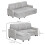 L Sofa Bed, with Storage - Light Grey 5