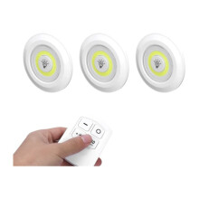 Oświetlenie podszafkowe LED Puck Lights bezprzewodowe, zasilane bateryjnie, z pilotem zdalnego sterowania, ściemniaczem i tim
