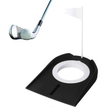Strumento compatto e leggero per l'allenamento al golf, colore nero, con bandierina, ideale per il giardino e l'uso esterno.