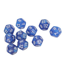 40pcs Polyhedral Dice Clear Numbers Waterproof Prevent Oxidation 12 Sided Dice Set for Game Teaching Blue