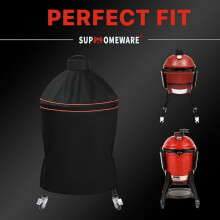 Wasserdichte und strapazierfähige Grillabdeckung, Schwarz - Kompatibel mit Kamado Joe Classic I, II & III (85 x 123 cm)