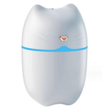 Umidificator mini drăguț în formă de pisică, silențios, cu lumină de noapte, pentru casă, dormitor și birou, decor creat