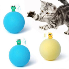 Interaktiv kattskumboll med djurljud, 3-pack, naturtrogen leksak för lek och aktivering av katter