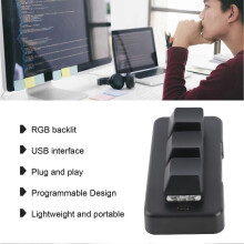 Teclado de 3 teclas con retroiluminación RGB, interfaz USB, mini teclado mecánico programable Plug and Play para ordenador, c