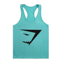 (LightblueBlack,XL)Usa Bodybuilding Tank Top Gym Stringer Workout Yback Vest Singlet Shirt Fitness