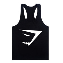 (Black,M)Usa Bodybuilding Tank Top Gym Stringer Workout Yback Vest Singlet Shirt Fitness