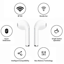 Trådlösa stereohörlurar med Bluetooth 5.0, inbyggd mikrofon, laddningsfodral, brusreducering och passform för sportbruk