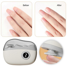 Lima de uñas eléctrica 2 en 1, cortauñas automático, cortauñas eléctrico con luz, recortador de uñas para niños, adultos y pe