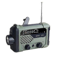 Nödradio med vädervarningar, 2000 mAh, solcellsladdning, vev, ficklampa och powerbank, kompakt och bärbar för camping ut
