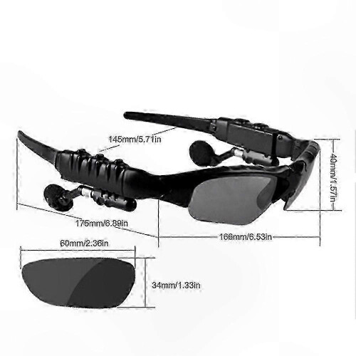 Occhiali da sole Bluetooth wireless con cuffie integrate e microfono, polarizzati, per ciclismo, corsa, guida e pesca 2