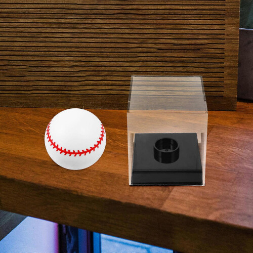Transparent acrylic ball display stand compatible with baseball display cases 2