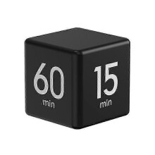 Temporizador rotativo em cubo com visor LED, volume ajustável e programação até 60 minutos para trabalho, estudo e cozin